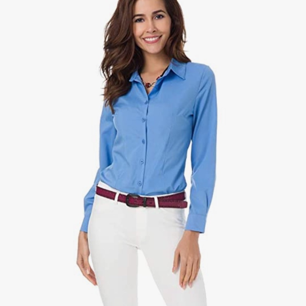 (3/$25) blue shirt button down by Atnlewhi